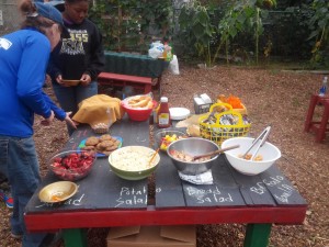 Community Garden Harvest Party sets the table
