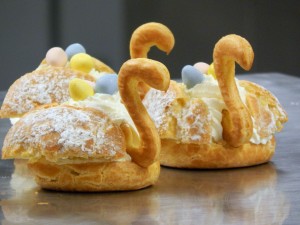 cream puff swan pastries